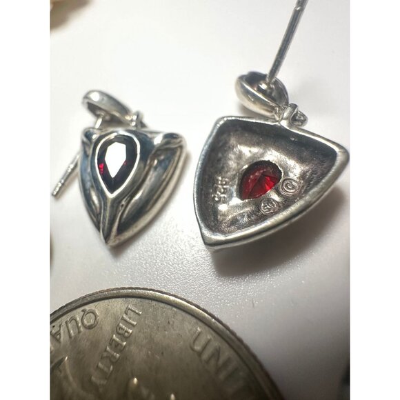 LOT of 3 Pairs of Sterling Silver Post Earrings with NO BACKS - Picture 4 of 5